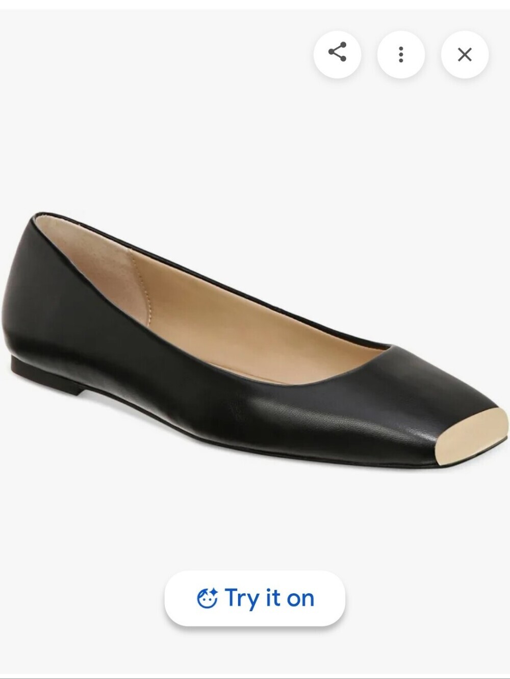 Alfani Step N' Flex Womens Neptoon Square Toe Flats Black Size 7 Ballet Flats